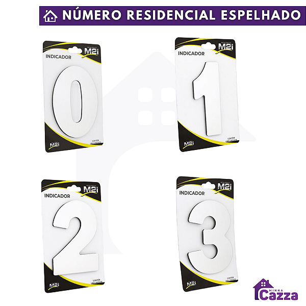 Números e Letras Residencial em Aluminio Composto Cor Espelhado 12 cm altura