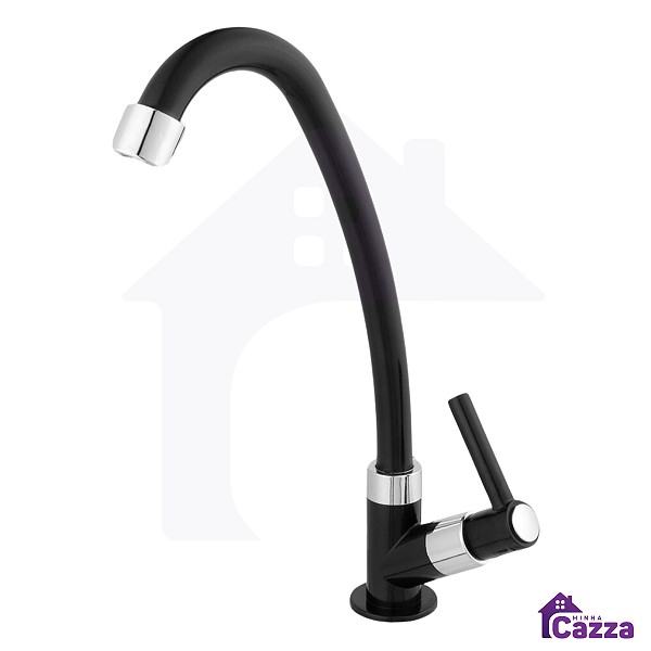 Torneira De Banheiro Bica Móvel Bancada Preta ABS 1/4 De Volta