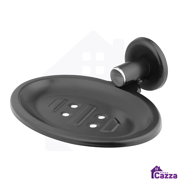 Saboneteira Inox Preto Fosco Parede com Fixação dupla