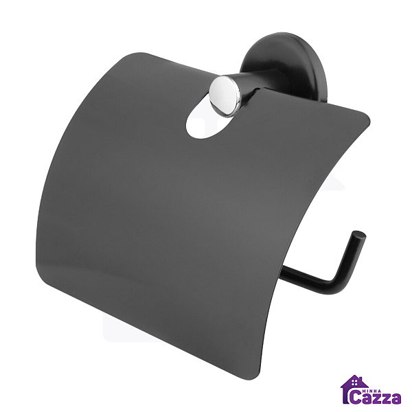 Papeleira Stander Preto Fosco Parede 100% Inox