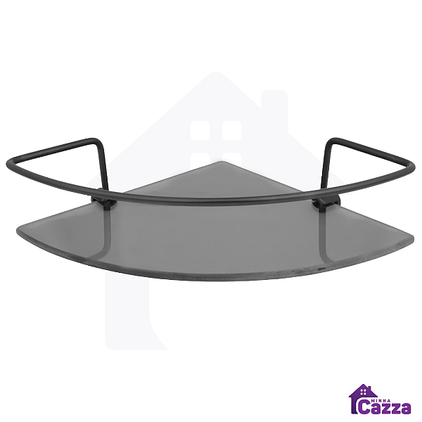 Porta Shampoo Canto Preto Fosco Luxo Vidro