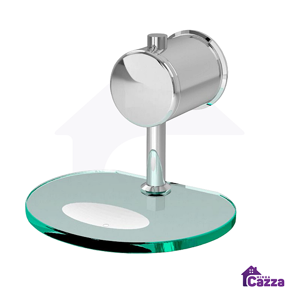Saboneteira de Vidro Temperado 8 Mm luxo Redonda Dupla Fixação