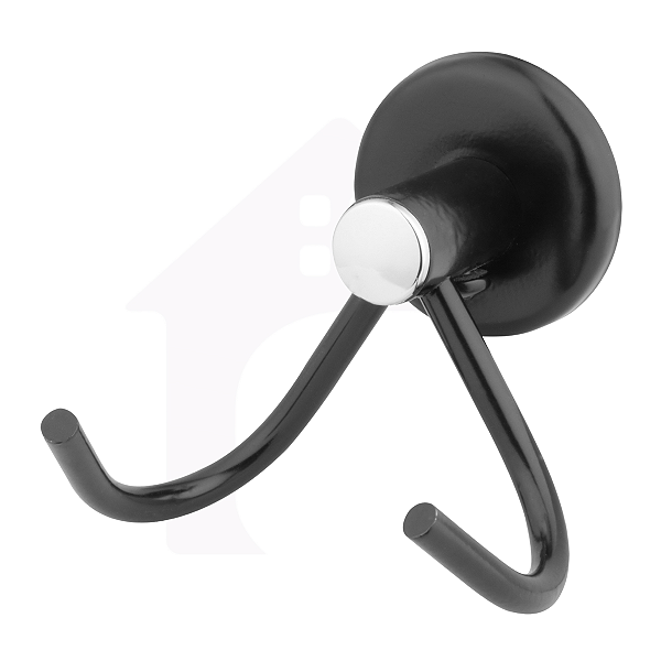Gancho Cabide Duplo Banheiro Toalha Aço Inox Preto Fosco