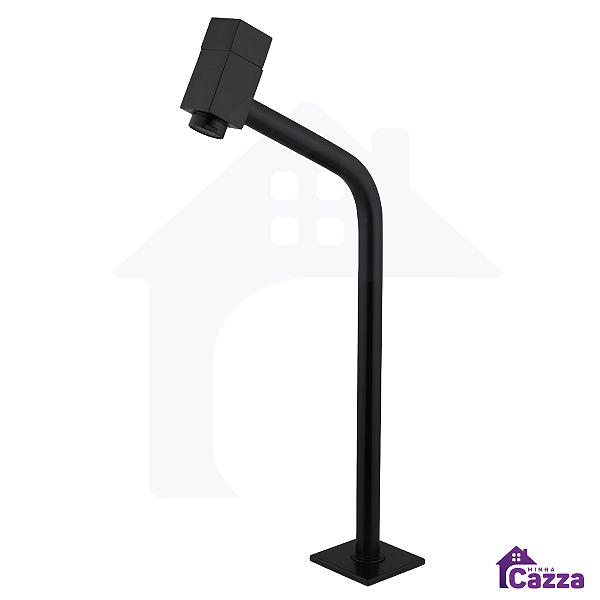 Torneira Lavatório Quadrada Mesa Bica Baixa Preto Fosco Soft 45° Preto Fosco 1/4v