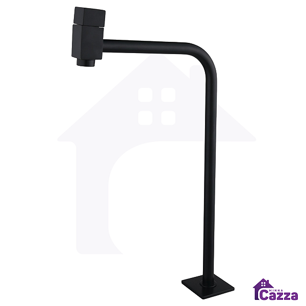 Torneira De Banheiro Lavatório Baixa 90° Cano Quadrado Preto Fosco