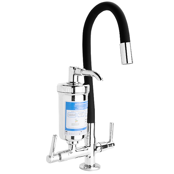 Torneira Gourmet Com Filtro Cozinha Luxo Bancada Preta Flexível 1/4 De Volta Cod 1152-8