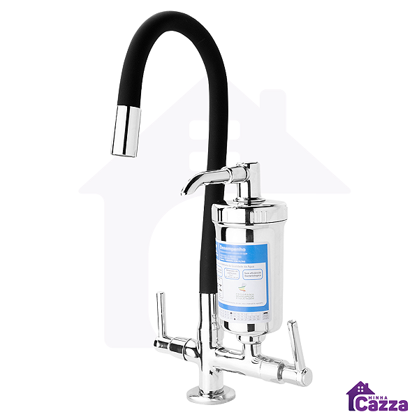 Torneira De Cozinha Com Filtro Cozinha Luxo Bancada Preta Flexível 1/4 De Volta