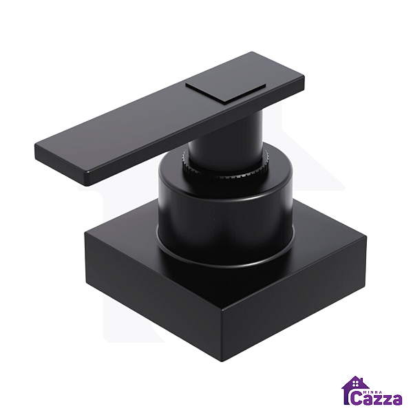 Acabamento de Registro Pressão e Gaveta Quadrado Alavanca Preto 1/2 3/4 Polegadas
