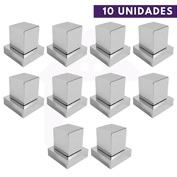 Kit 10 Acabamento Quadrado ABS Para Registro 1/2, 3/4 Cromado