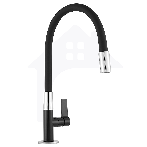 Torneira Gourmet Cozinha Preta Bancada Cano Flexível 1/4V COD-3029-8
