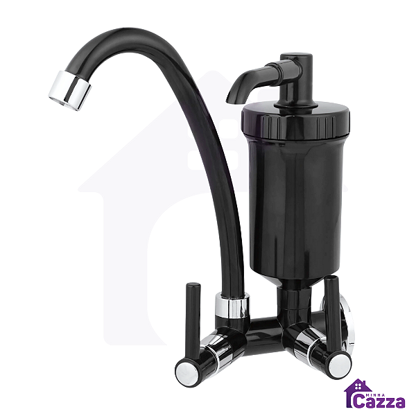 Torneira De Cozinha ABS Parede Filtro 1/4 De Volta Preta