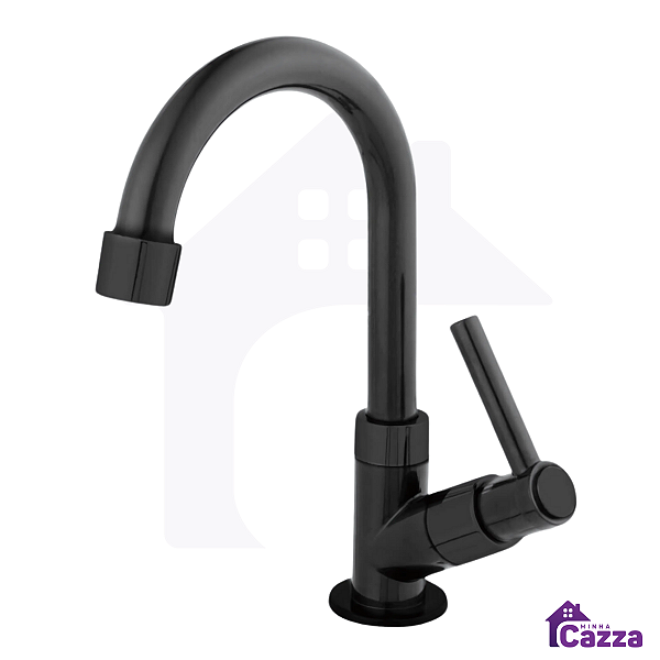 Torneira De Banheiro Lavatório Bancada ABS Preta 1/4 De Volta