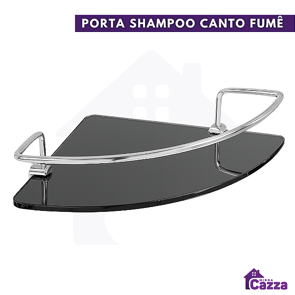 Porta Shampoo Canto Com Vidro Fumê