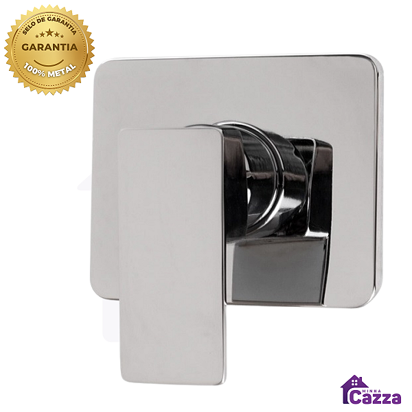 Acabamento para Registro Monocomando Quadrado 1/2 3/4 Padrão 20 Estrias cromado