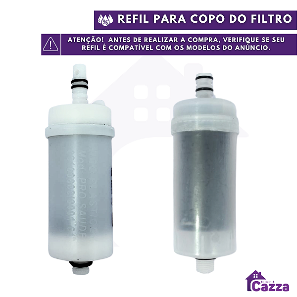 Refil Vela Para Torneira Copo Quadrado Filtro Carvão Ativado