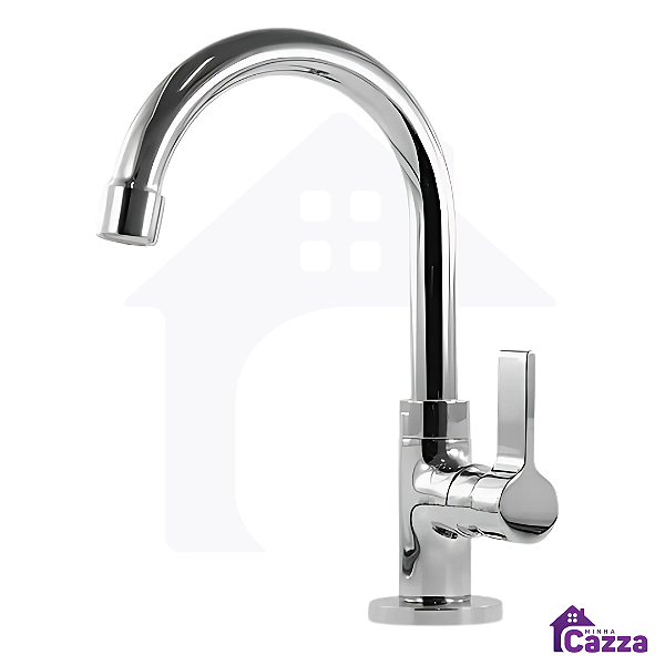 Torneira De Banheiro Lavatório Alavanca Bica Móvel Metal Inox Cromado 1/4 Volta