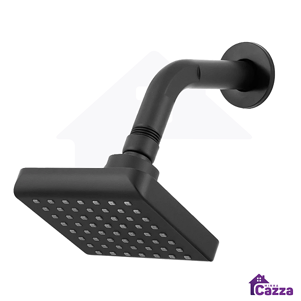 Ducha Chuveiro Aquecedor Solar a Gás Quadrado Preto