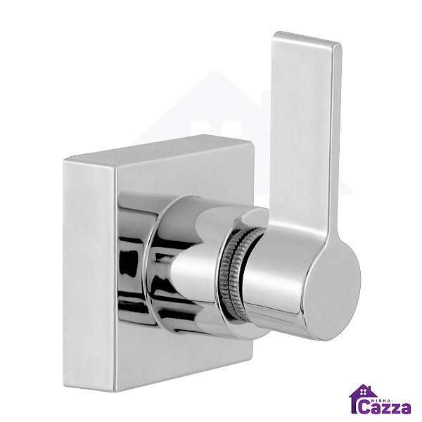 Acabamento Cromado Quadrado Alavanca Para Registro de Chuveiro Padrão 16 estrias 1/2, 3/4 Geral Banheiro