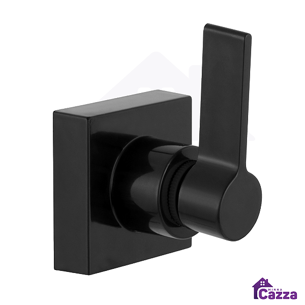 Acabamento Registro Gaveta ou Pressão Quadrado 1/2 3/4 Padrão 16 Estrias Preto