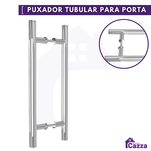 Puxador Alumínio Para Porta Vidro ou Madeira ou Pivotante Barra Chata 30cm a 60cm Comprimento