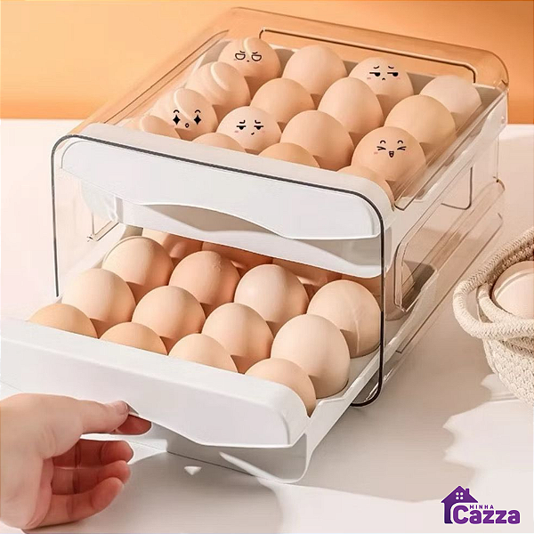 Organizador Porta Ovos Organizador de Geladeira Multiuso Fruta Legume Ovo Tempero Bandeja e Tampa Acrílico