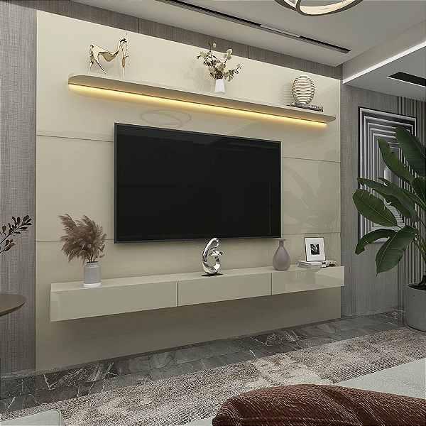 Home Royal 2.2 com LED Off White - Gelius Móveis