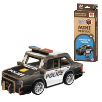 QUEBRA CABEÇA DE MADEIRA MDF 3D VEICULO VIATURA DE POLÍCIA - 22 PÇS