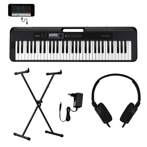 Teclado Casio CT-S300 - APP Chordana Play + Kit Fone e Suporte Teclado X