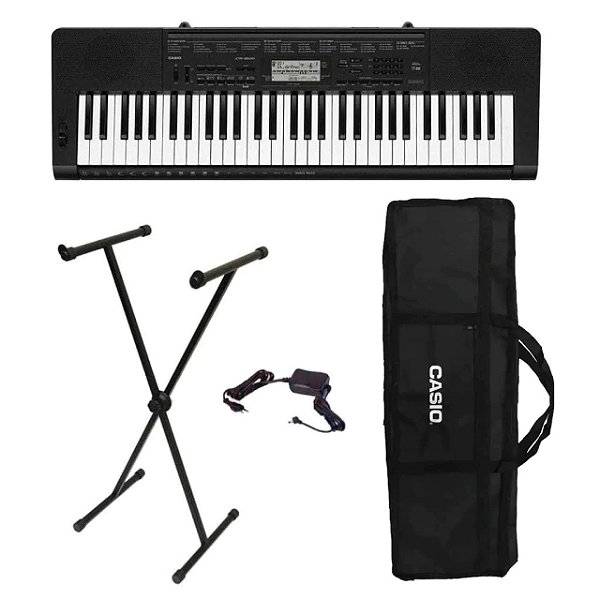 Kit Teclado Musical Casio Ctk3500 Midi/usb Aplicativo Chordana + Suporte X + Capa + Fonte + Suporte