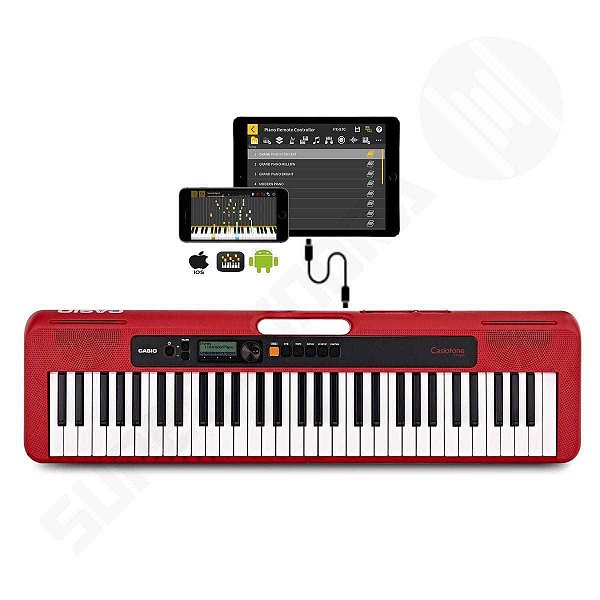 Teclado Musical CASIOTONE CT-S200 CASIO Vermelho 61 Teclas Aplicativo Chordana Play