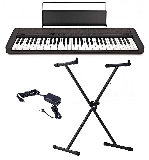 Teclado Casio CT-S1 CasioTone Preto - 61 Teclas Sensitivas + Suporte X