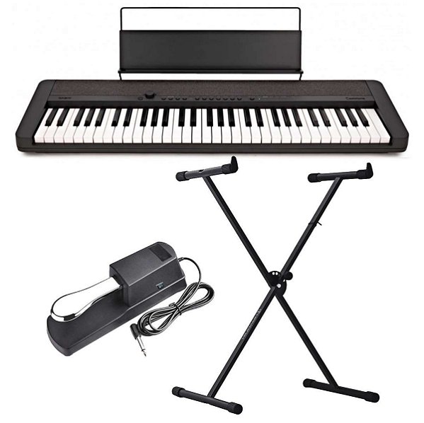 Teclado Casio CT-S1 CasioTone - 61 Teclas Sensitivas + Suporte X + Pedal Sustain