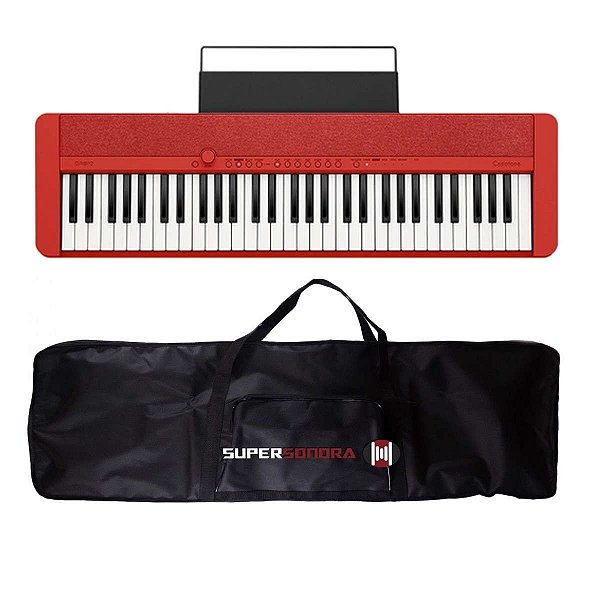 Teclado Casio CT-S1 CasioTone Vermelho - 61 Teclas Sensitivas + Capa