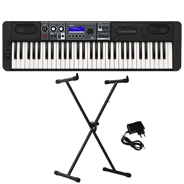 Teclado Musical Casiotone CT-S500 Preto - 61 Teclas + Suporte em X