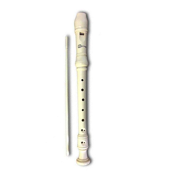 Flauta Doce Soprano Barroca Spring SG-FLB - Cor Marfim