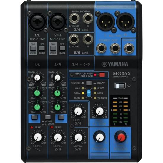 Mesa de Som Yamaha 6 Canais Bivolt MG06X