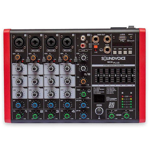 Mesa de Som Soundvoice 6 Canais MC6 PLUS