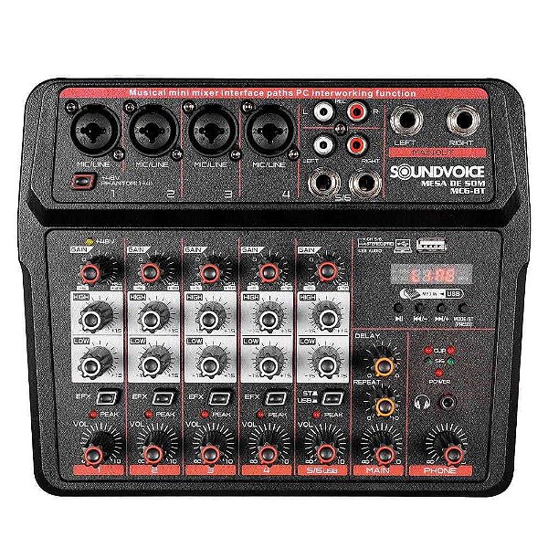 Mesa de Som Soundvoice 6 Canais MC6-BT
