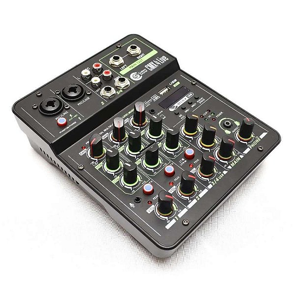 Mesa de Som Custom Sound 4 Canais Bluetooth CMX 4Live Preta