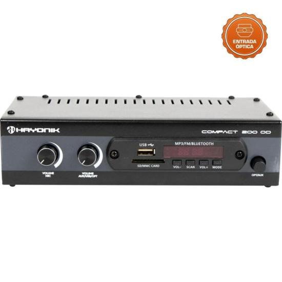 Amplificador de Som Profissional Óptico 20W RMS Compact 200 Hayonik