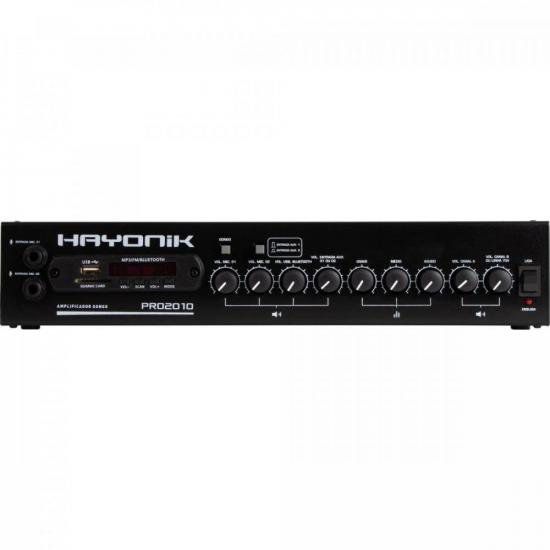 Receiver Amplificador Som Ambiente PRO 2010 200W RMS C/ Gongo HAYONIK