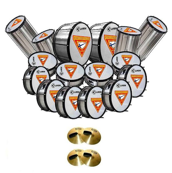 Kit Fanfarra Banda Escolar 24 Instrumentos de Percussão Desbravadores + Brinde