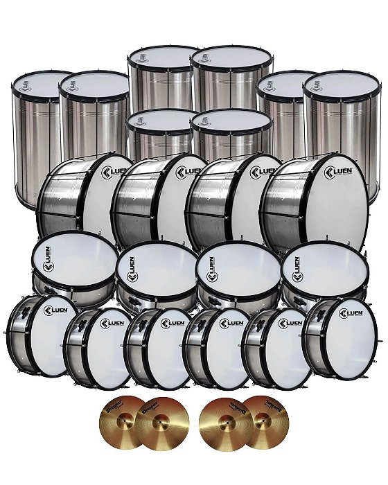 Kit Fanfarra Banda Escolar 24 Instrumentos de Percussão + Brinde