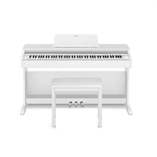 Piano Digital Casio Celviano AP-270 Branco 88 Teclas + Banqueta + Pedal Triplo + Fonte + Suporte Partitura