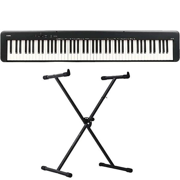 Piano Digital Casio CDP-S160 Preto - 88 Teclas + Suporte em X