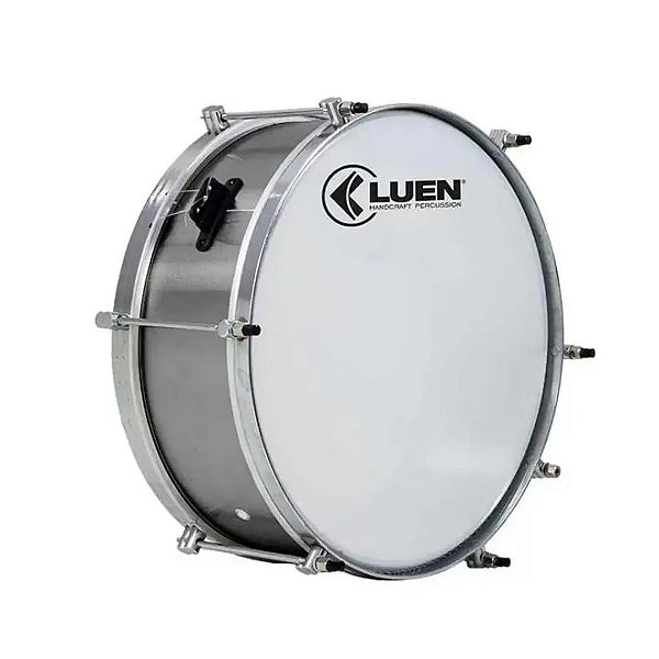 Caixa Repique 15x14 Alumisteel  - 6 Afinações - Aro Bola Cromado - Pele Leitosa - Batuka - LUEN