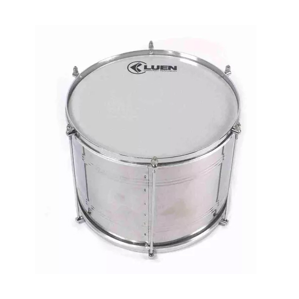 Surdo 30x14 Alumisteel - 6 Afinações - Aro Cromado - Pele Leitosa - Luen