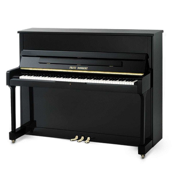 Piano Acústico Vertical Fritz Dobbert FD121 Preto com Pedal Triplo e Banqueta com Regulagem de Altura