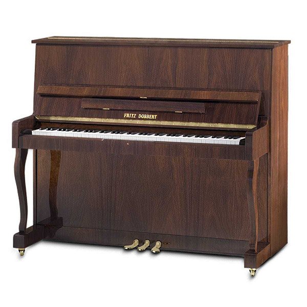 Piano Acústico Vertical Fritz Dobbert FD126 Preto com Pedal Triplo e Banqueta com Regulagem de Altura