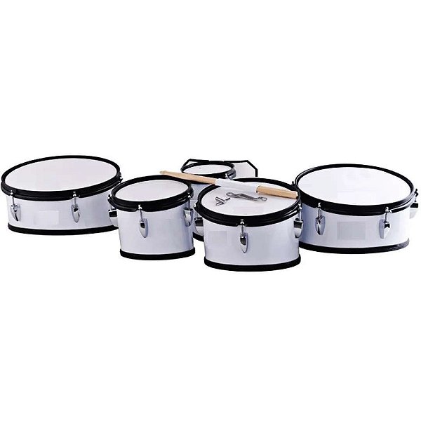 Quintoton Tenor Drums  6"-8"-10"-12"-13" Fanfarra Profissional Luen - Linha Marching Band Madeira - Com Colete